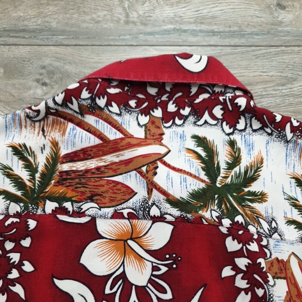 Untied Mens Large Short Sleeve Hawaiian Shirt Casual Vacation Pool Beach Party - Picture 8 of 9